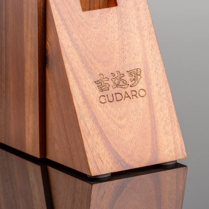 Gudaro rinkinys 5x damasko plieno virtuvinis peilis MIYABI + peilių stovas ir žirklės paukštienai