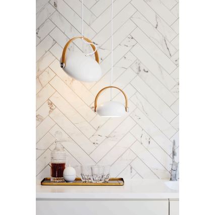 Halo Design 734337 - Liustra ant laido DC 1xE27/40W/230V skersmuo 26 cm balta/ąžuolas