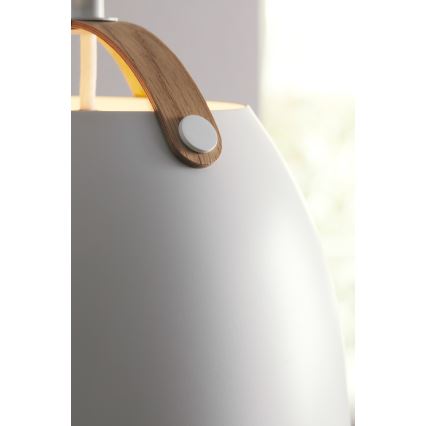 Halo Design 734870 - Pakabinamas šviestuvas ant laido OSLO 1xE27/40W/230V Ø 40 cm balta/ąžuolas