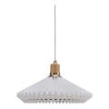 Halo Design 744169 - PARIS pakabinamas šviestuvas ant laido, 1xE27/60W/230V, skersmuo 40 cm, balta/žalvaris/ąžuolas