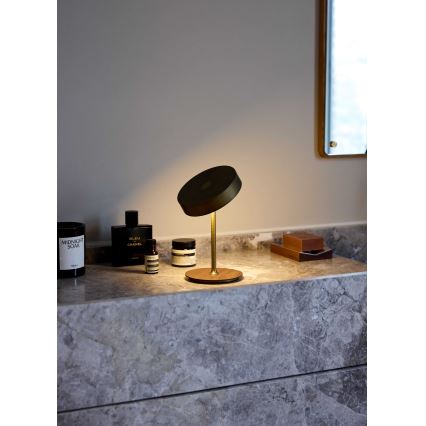 Halo Design 745784 - LED su reguliuojamu ryškumu įkraunama stalinė lempa ON THE MOVE LED/2,5W/4000 mAh žalvaris/mediena