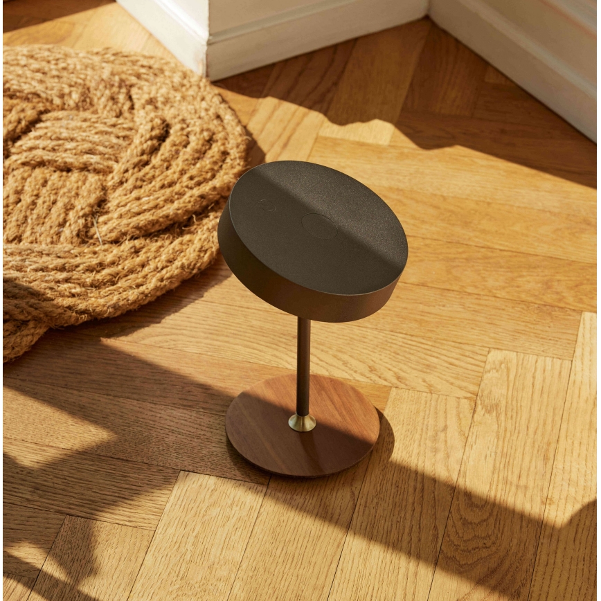 Halo Design 745791 - Įkraunama reguliuojama LED stalinė lempa ON THE MOVE LED/2,5W/4000 mAh pilka/mediena