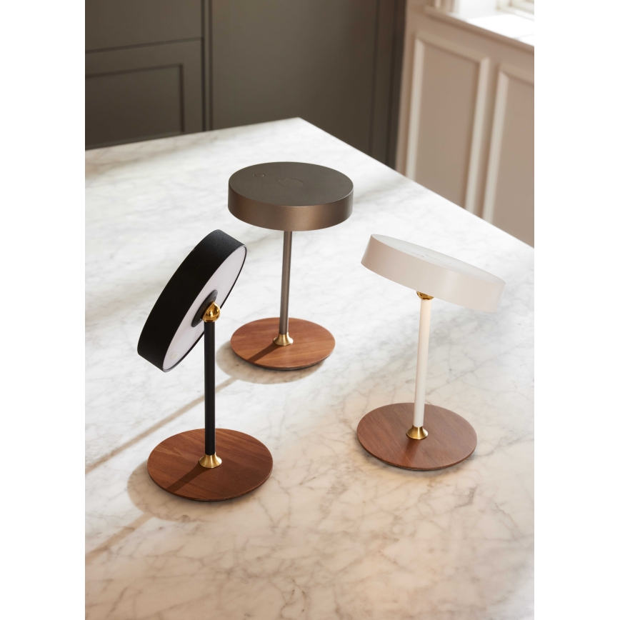 Halo Design 745791 - Įkraunama reguliuojama LED stalinė lempa ON THE MOVE LED/2,5W/4000 mAh pilka/mediena