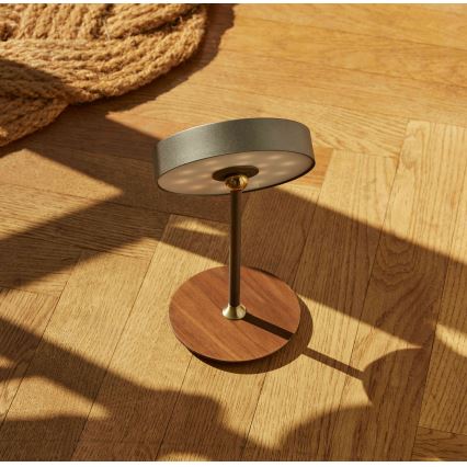 Halo Design 745791 - Įkraunama reguliuojama LED stalinė lempa ON THE MOVE LED/2,5W/4000 mAh pilka/mediena