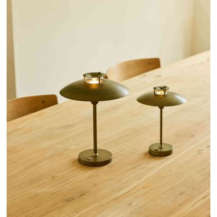 Halo Design 746149 - reguliuojamas LED lauko įkraunamas stalinis šviestuvas MINI STEPP LED/1,8W/1600 mAh IP44, žalvaris