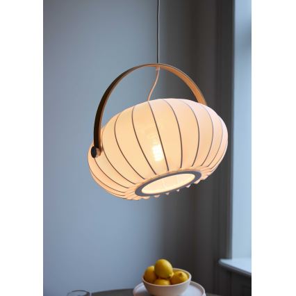 Halo Design 746347 - Pakabinamas šviestuvas ant laido DC 1xE27/40W/230V skersmuo 40 cm balta/ąžuolas