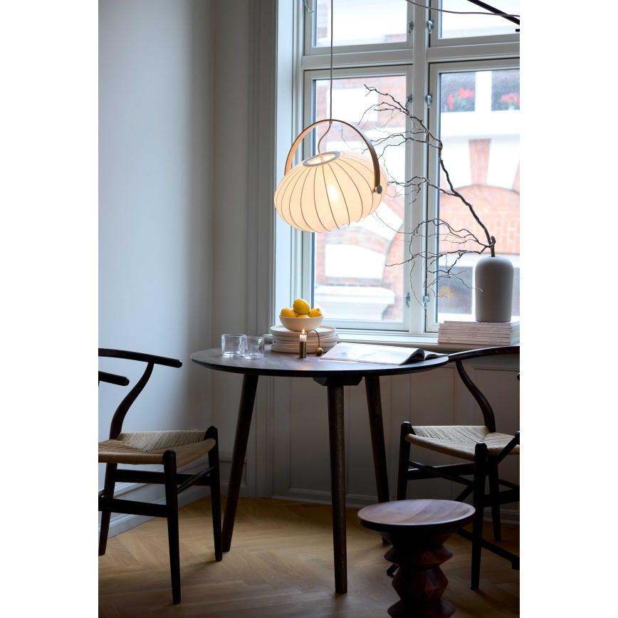 Halo Design 746347 - Pakabinamas šviestuvas ant laido DC 1xE27/40W/230V skersmuo 40 cm balta/ąžuolas