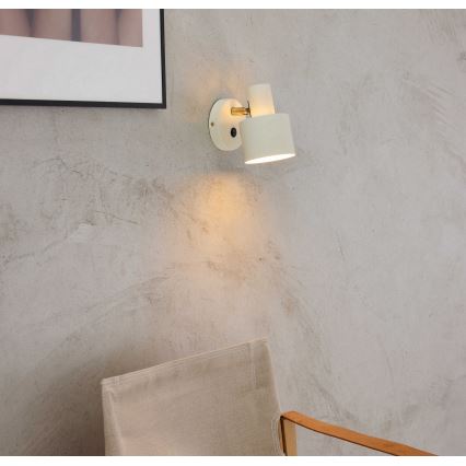 Halo Design 746873 - Sieninis taškinis šviestuvas VOGUE 1xE27/40W/230V kreminė/žalvaris