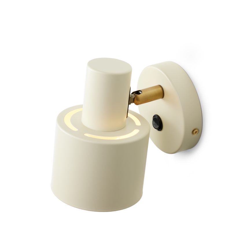 Halo Design 746873 - Sieninis taškinis šviestuvas VOGUE 1xE27/40W/230V kreminė/žalvaris