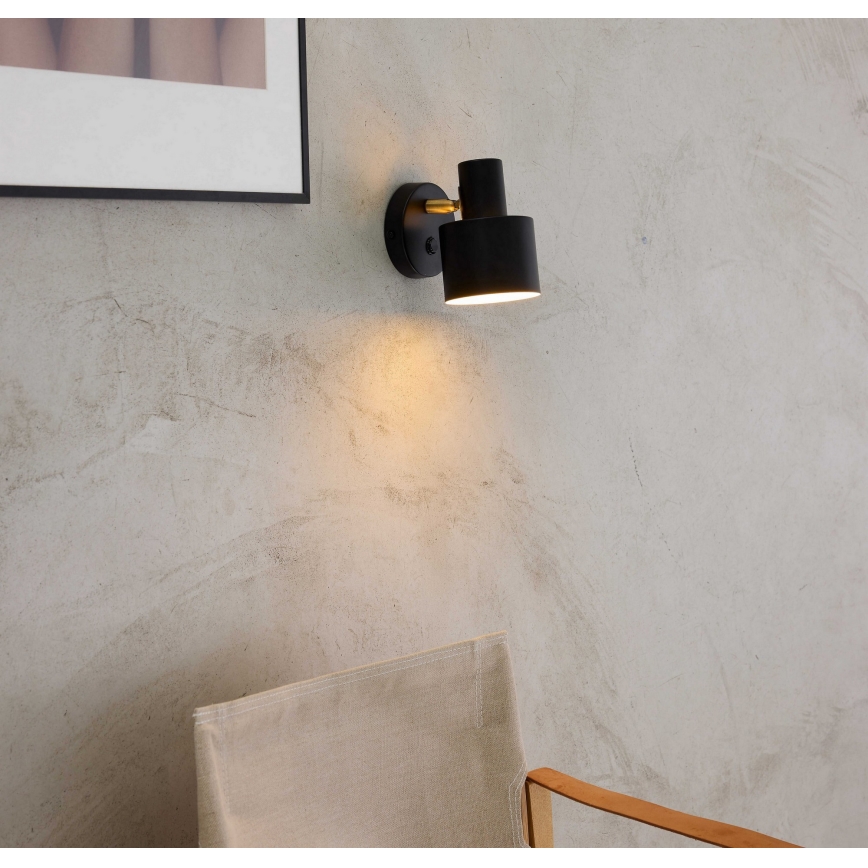 Halo Design 746880 - Sieninis taškinis šviestuvas VOGUE 1xE27/40W/230V juodas/žalvaris