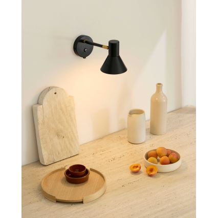 Halo Design 747450 - Sieninis šviestuvas STYLE 1xE14/25W/230V juodas/žalvaris