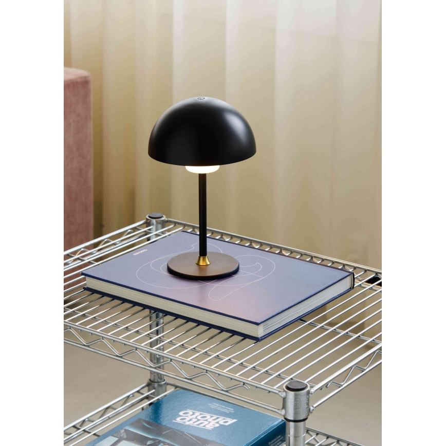 Halo Design 747573 - LED reguliuojama įkraunama stalo lempa MOON LIGHT LED/2,7W/2600 mAh juoda