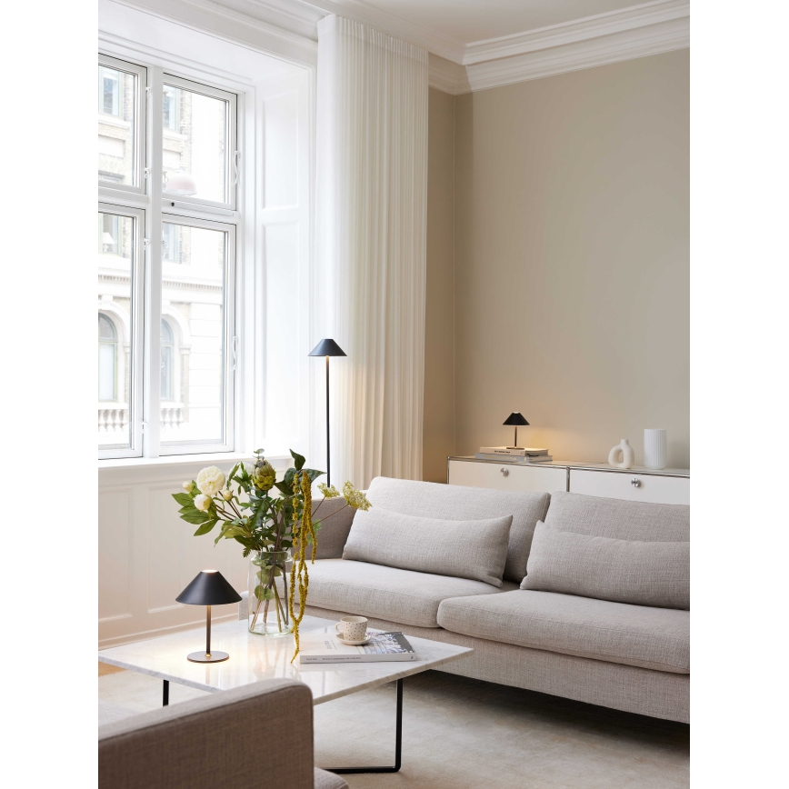 Halo Design 800803 - reguliuojamo ryškumo lauko įkraunama LED stalinė lempa HYGGE LED/3W/4000 mAh IP54 juoda
