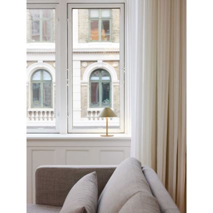 Halo Design 800841 - HYGGE lauko įkraunamas stalinis LED šviestuvas su reguliuojamu ryškumu LED/3W/4000 mAh IP54 žalvaris