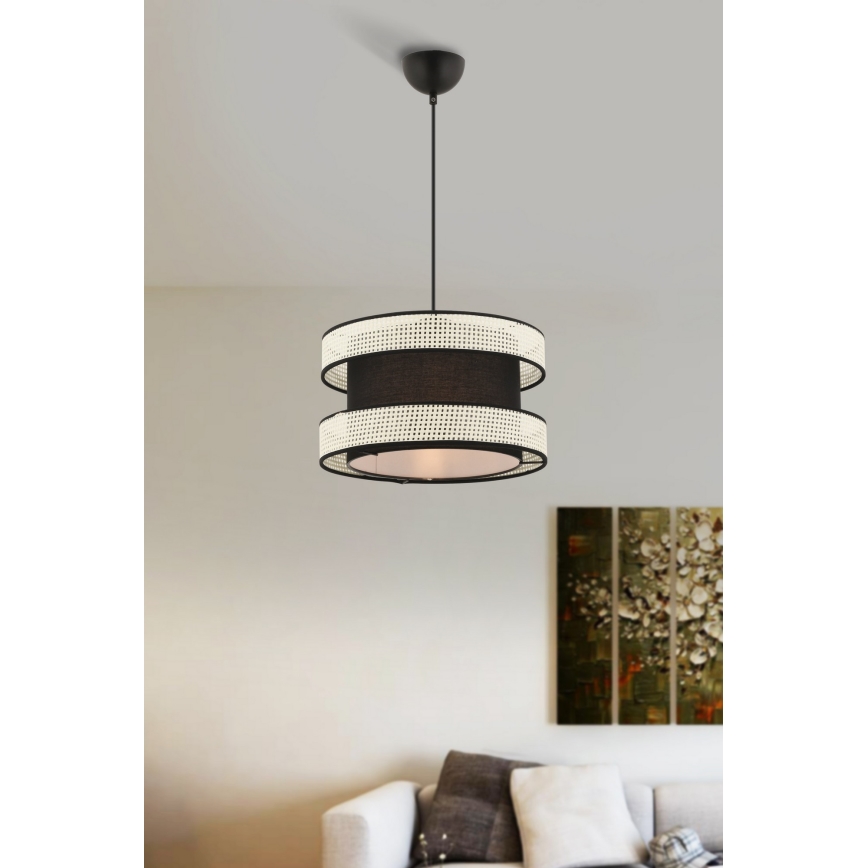 Hālo pakabinama lempa 1xE27/60W/230V juoda/kreminė