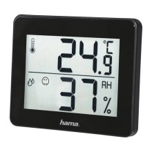 Hama - Vidinis termometras su drėgmės matuokliu 1xCR2025 juodas