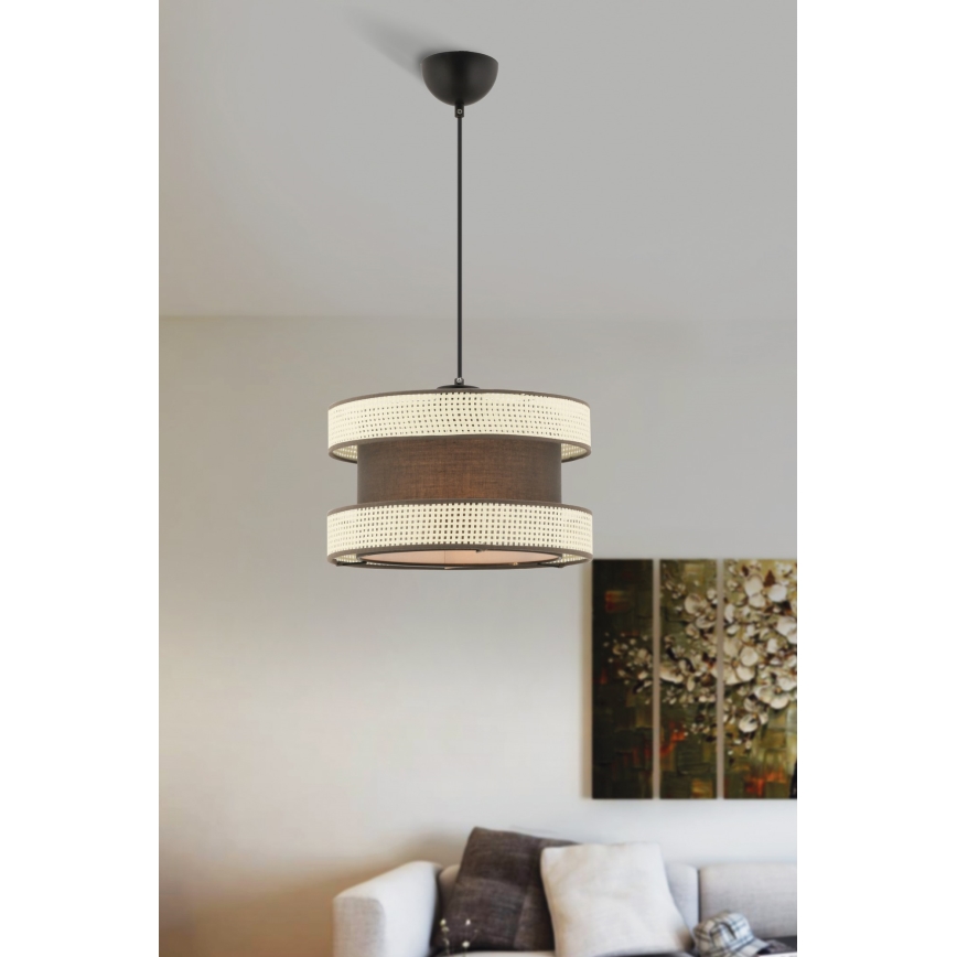 HANGING LUSTRE 1xE27/60W/230V ruda/krem