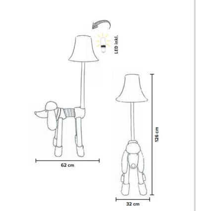 Happy Lamps - LED Vaikiškas toršeras BELLO LED/5,4W/230V pudelis