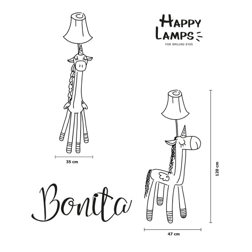 Happy Lamps - LED Vaikiškas toršeras BONITA LED/5,4W/230V vienaragis