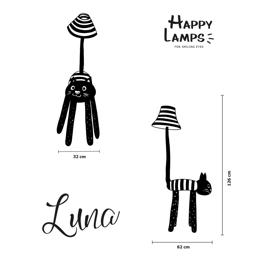 Happy Lamps - LED Vaikiškas toršeras LUNA LED/5,4W/230V katė