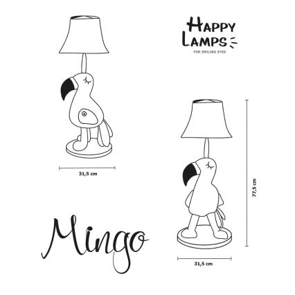 Happy Lamps - LED Vaikiškas toršeras MINGO LED/5,4W/230V flamingas