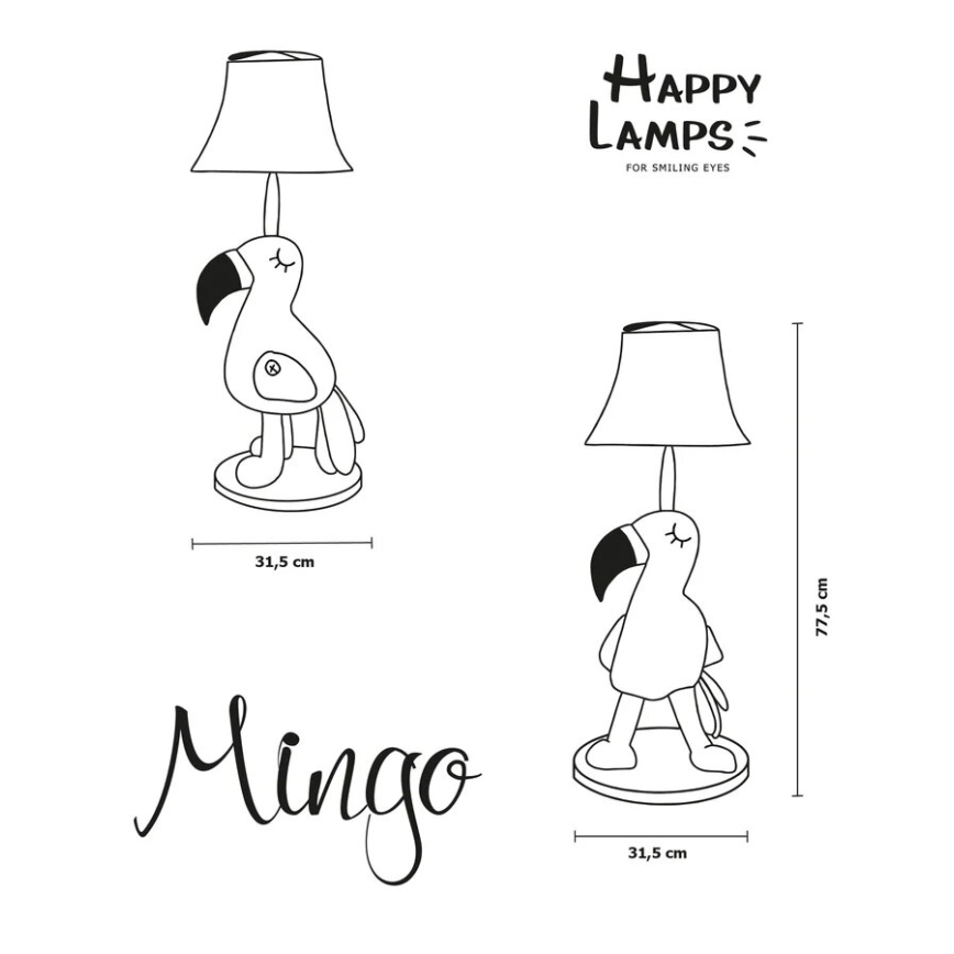 Happy Lamps - LED Vaikiškas toršeras MINGO LED/5,4W/230V flamingas
