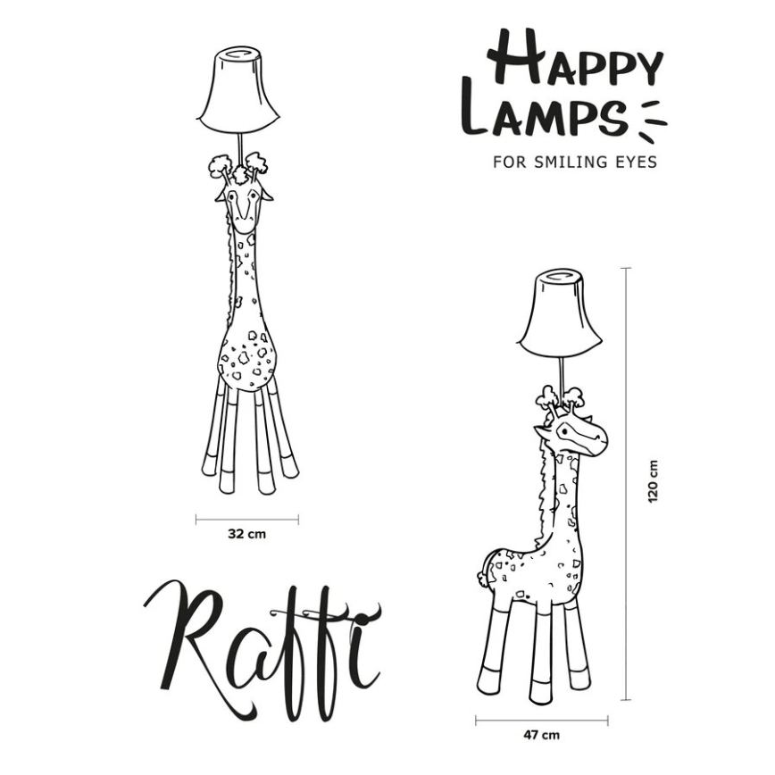 Happy Lamps - LED Vaikiškas toršeras RAFFI LED/5,4W/230V žirafa