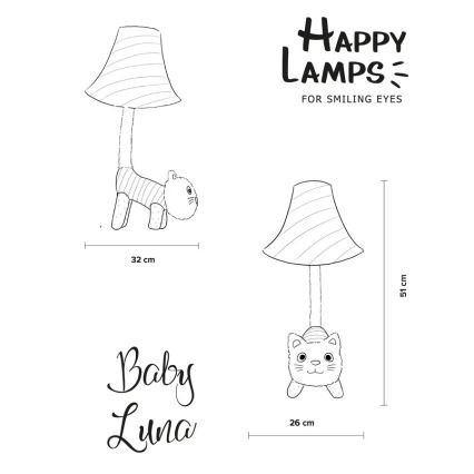 Happy Lamps - Vaikiškas LED stalinis šviestuvas BABY LUNA LED/5,4W/230V katė