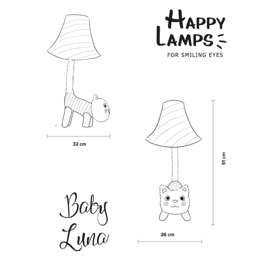Happy Lamps - Vaikiškas LED stalinis šviestuvas BABY LUNA LED/5,4W/230V katė