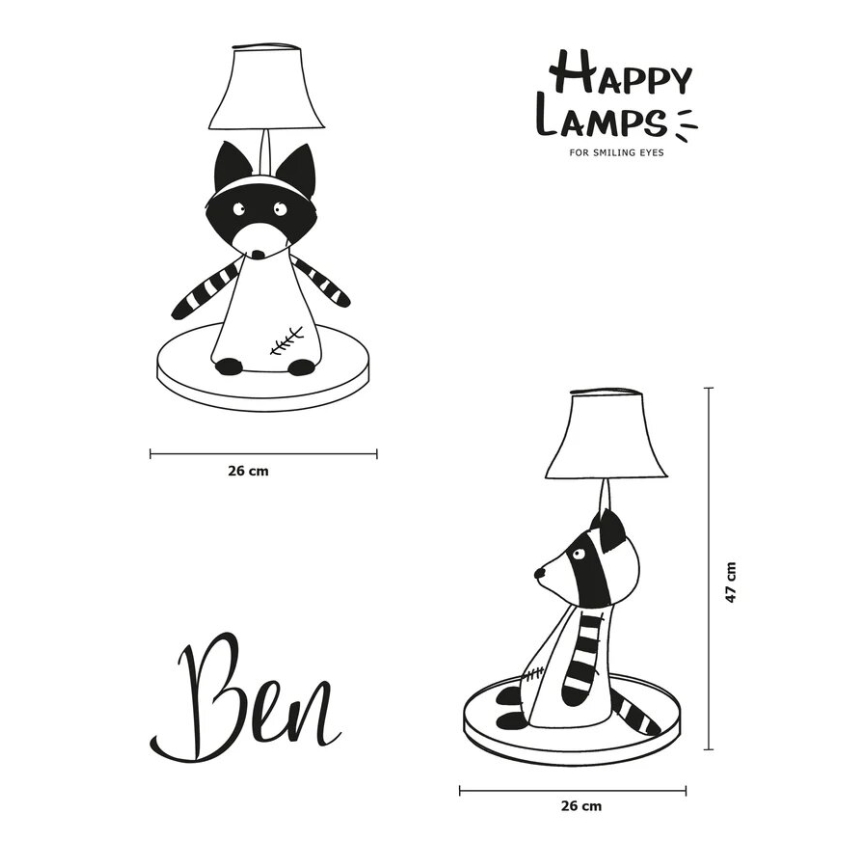 Happy Lamps - Vaikiškas LED stalinis šviestuvas BEN LED/5,4W/230V meškėnas