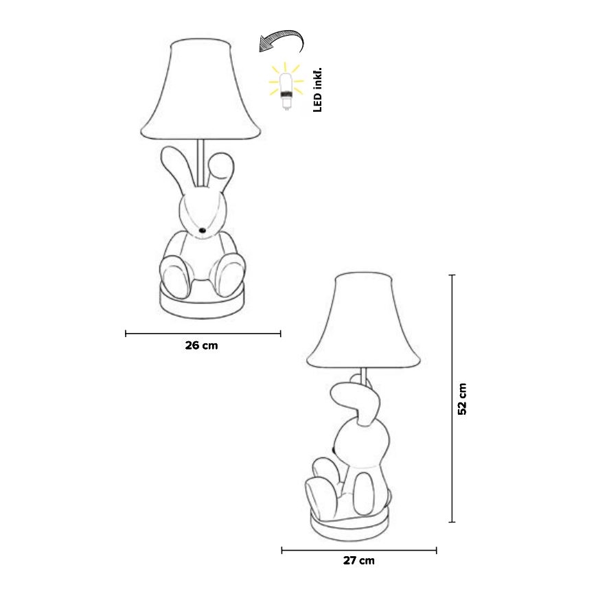 Happy Lamps - Vaikiškas LED stalinis šviestuvas BENNY LED/5,4W/230V triušis