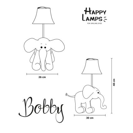 Happy Lamps - Vaikiškas LED stalinis šviestuvas BOBBY LED/5,4W/230V dramblys