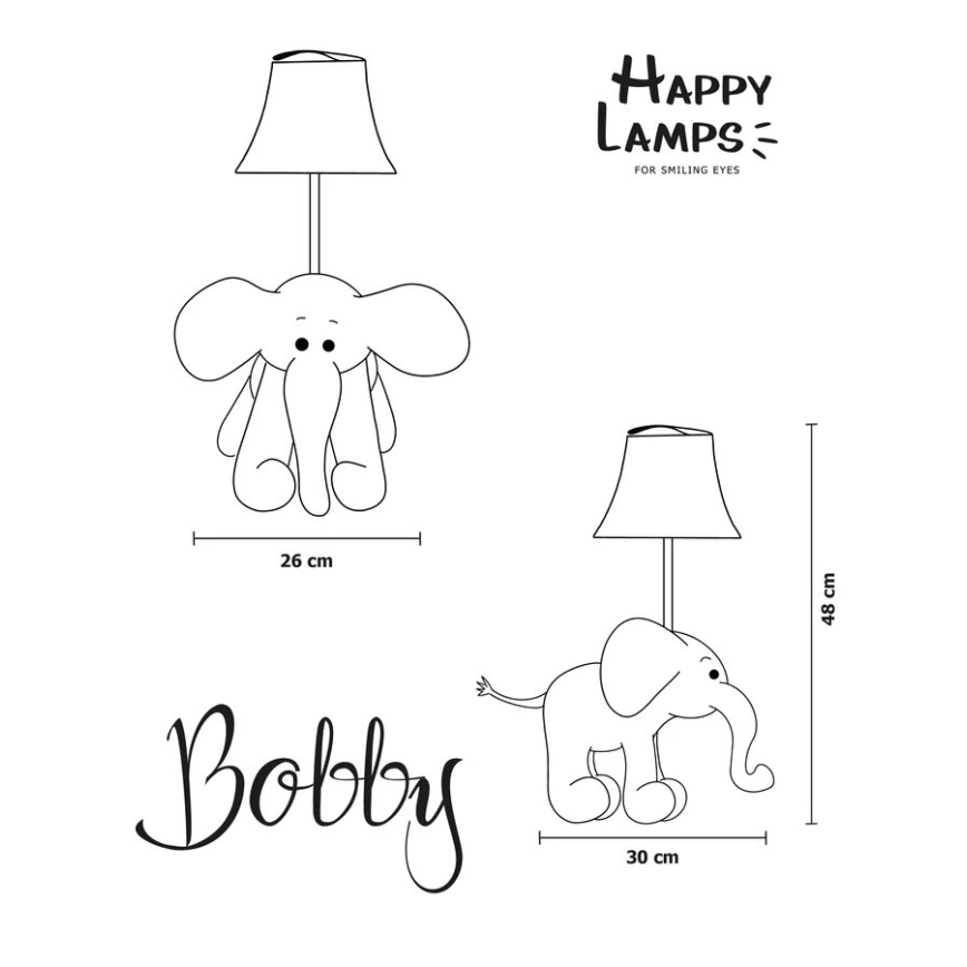 Happy Lamps - Vaikiškas LED stalinis šviestuvas BOBBY LED/5,4W/230V dramblys
