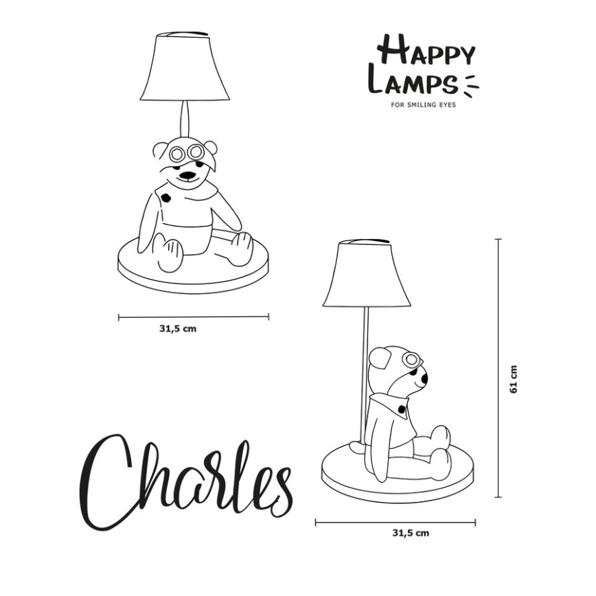 Happy Lamps - Vaikiškas LED stalinis šviestuvas CHARLES LED/5,4W/230V meška