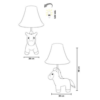 Happy Lamps - Vaikiškas LED stalinis šviestuvas ELVIS LED/5,4W/230V arklys