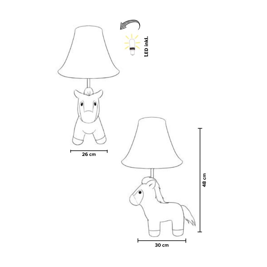 Happy Lamps - Vaikiškas LED stalinis šviestuvas ELVIS LED/5,4W/230V arklys