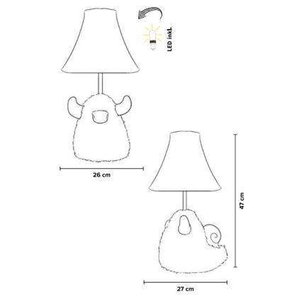 Happy Lamps - Vaikiškas LED stalinis šviestuvas HUGO LED/5,4W/230V jautis