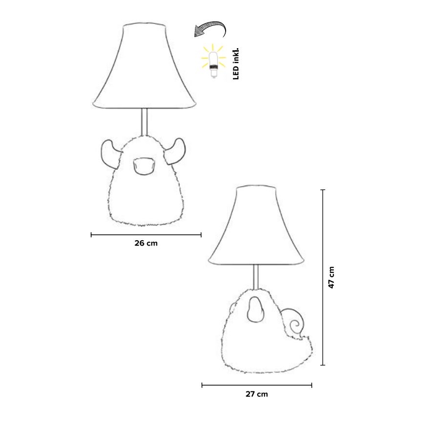 Happy Lamps - Vaikiškas LED stalinis šviestuvas HUGO LED/5,4W/230V jautis
