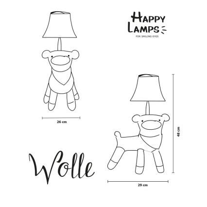 Happy Lamps - Vaikiškas LED stalinis šviestuvas WOLLE LED/5,4W/230V avis