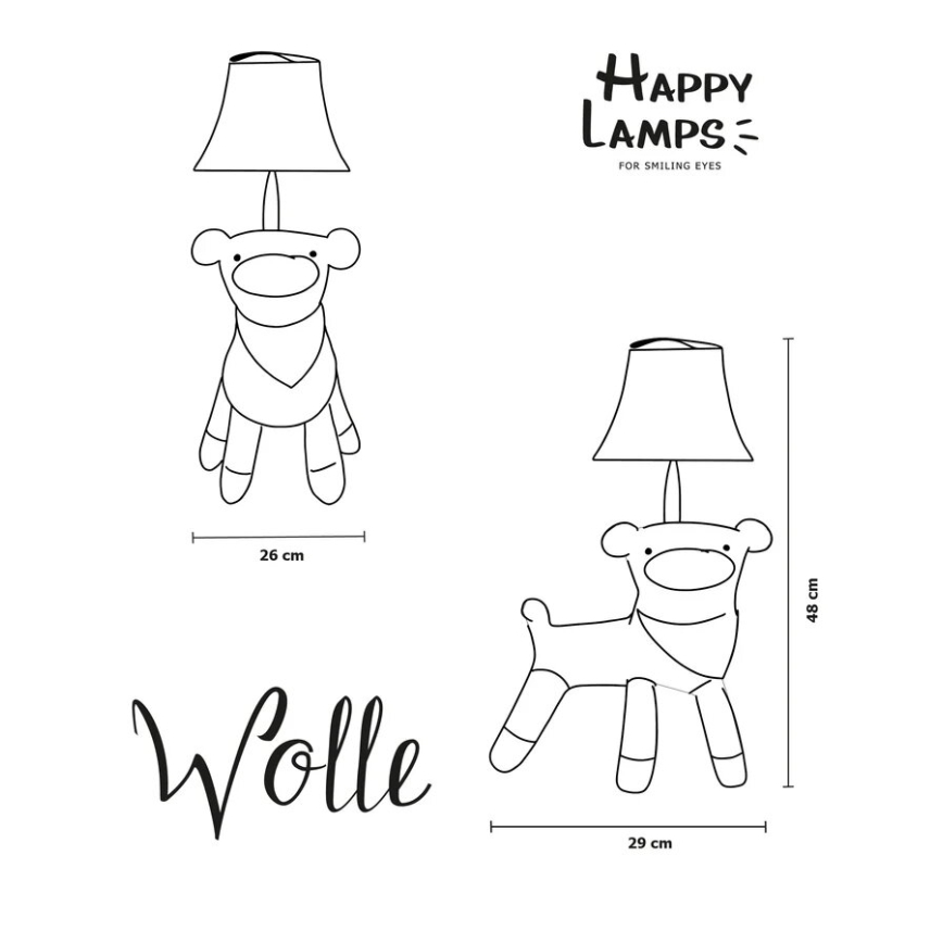 Happy Lamps - Vaikiškas LED stalinis šviestuvas WOLLE LED/5,4W/230V avis