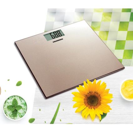 Heinner HBS-180SSGD - skaitmeninė asmeninė svarstyklė, nerūdijančio plieno, maitinama 2×AAA