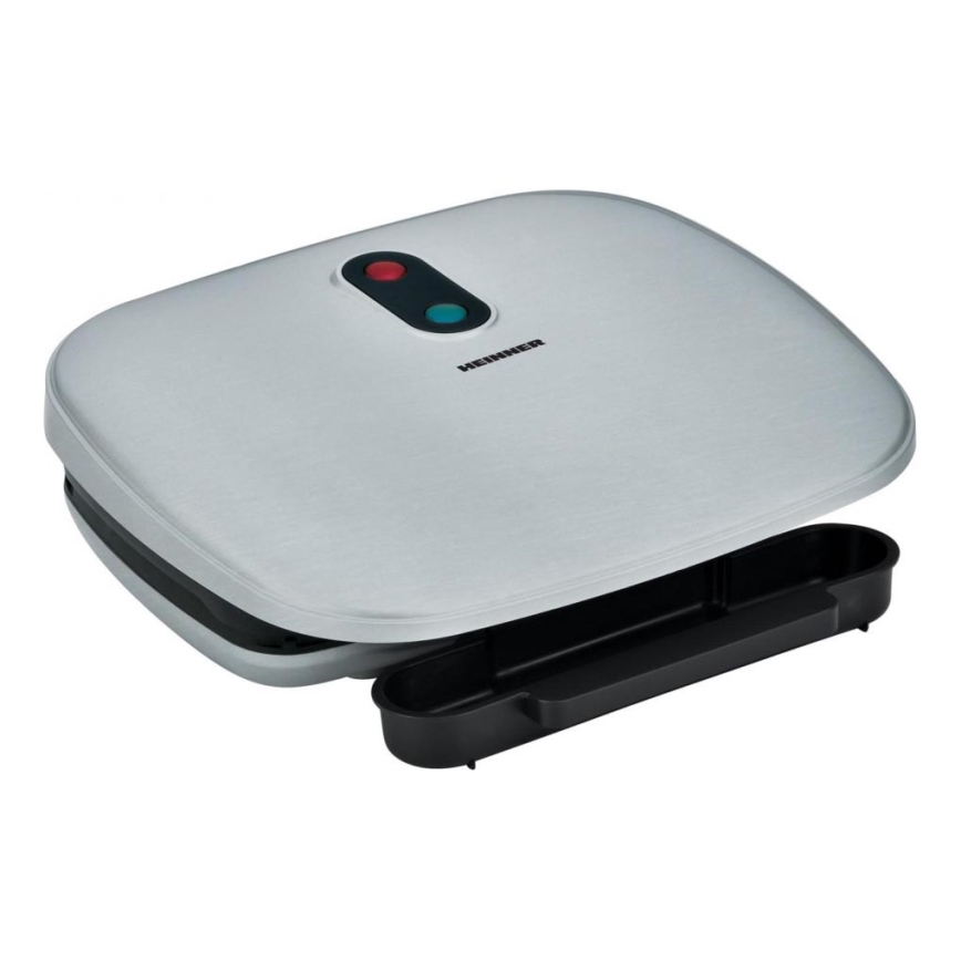 Heinner HEG-F1000SL - kontaktinis grilis 1000W/230V matinio chromo/juodos spalvos