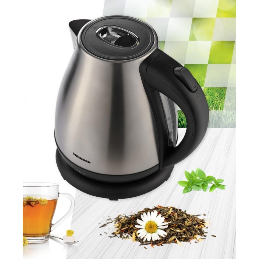 Heinner HEK-17IX - Elektrinis virdulys 1,7 l 2200W/230V matinis chromas/juodas