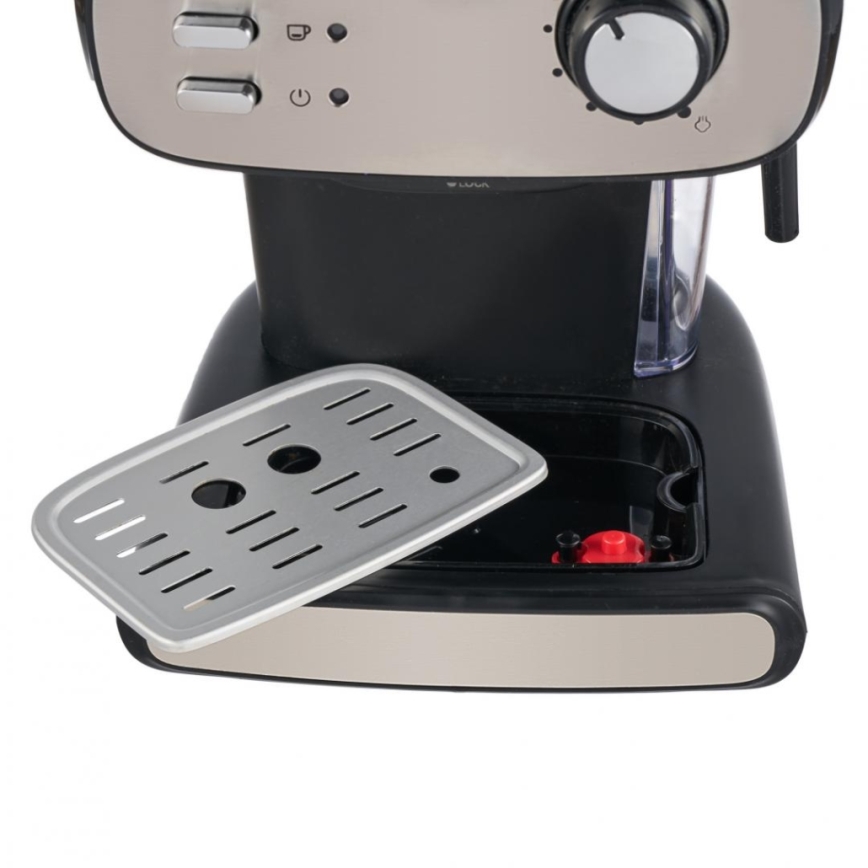 Heinner HEM-1100BKX - Espresso kavos aparatas su portafiltru 850W/230V juodas/matinis chromas