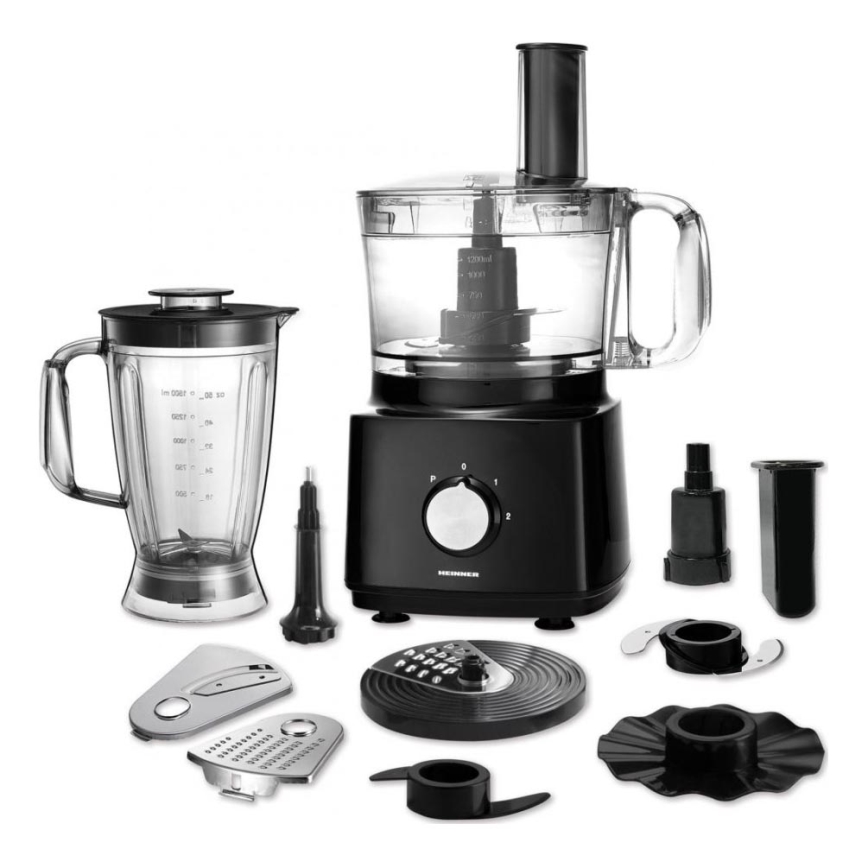 Heinner HFP-750BK - Virtuvinis kombainas 750W/230V juoda