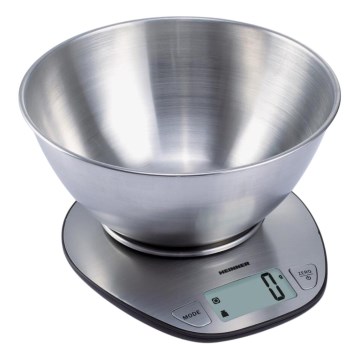 Heinner HKS-5SS - Skaitmeninė virtuvinė svarstyklė su dubeniu, 2xAAA, iš nerūdijančio plieno