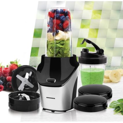 Heinner HSB-T1000SS - Smoothie Nutri trintuvas 1000W/230V matinis chromas/juoda
