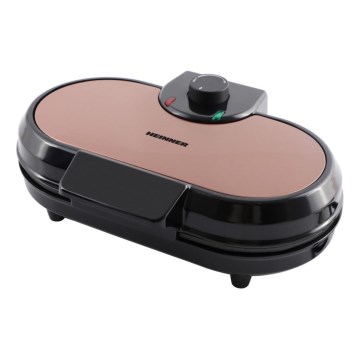 Heinner HWF-1000CR - Vaflių keptuvė 1000W/230V juoda/rožinio aukso