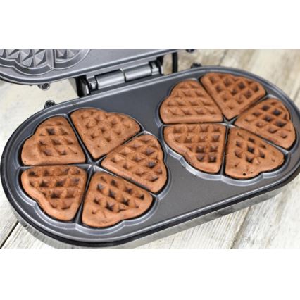 Heinner HWF-1000CR - Vaflių keptuvė 1000W/230V juoda/rožinio aukso