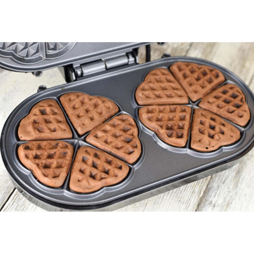 Heinner HWF-1000CR - Vaflių keptuvė 1000W/230V juoda/rožinio aukso